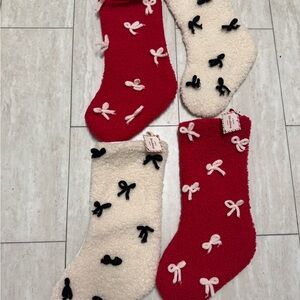 NWT  Bow Stockings Set of 4  Christmas NEW Target Holiday Decor